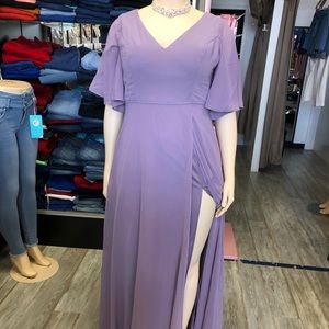 Formal Lilac Long Dress High Slit Prom